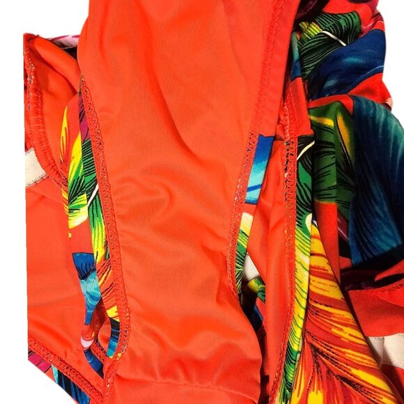 Caribbean Joe Womens 14 Red Tropical Print One Piece Swimsuit NWT‎ - Picture 6 of 6